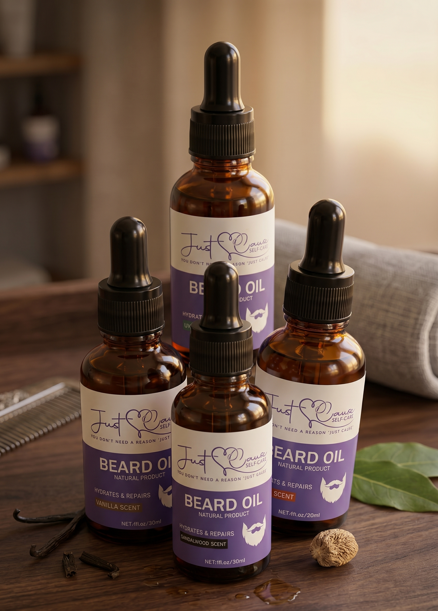 Beard Oil for Growth & Softness | Just Cause Self-Care