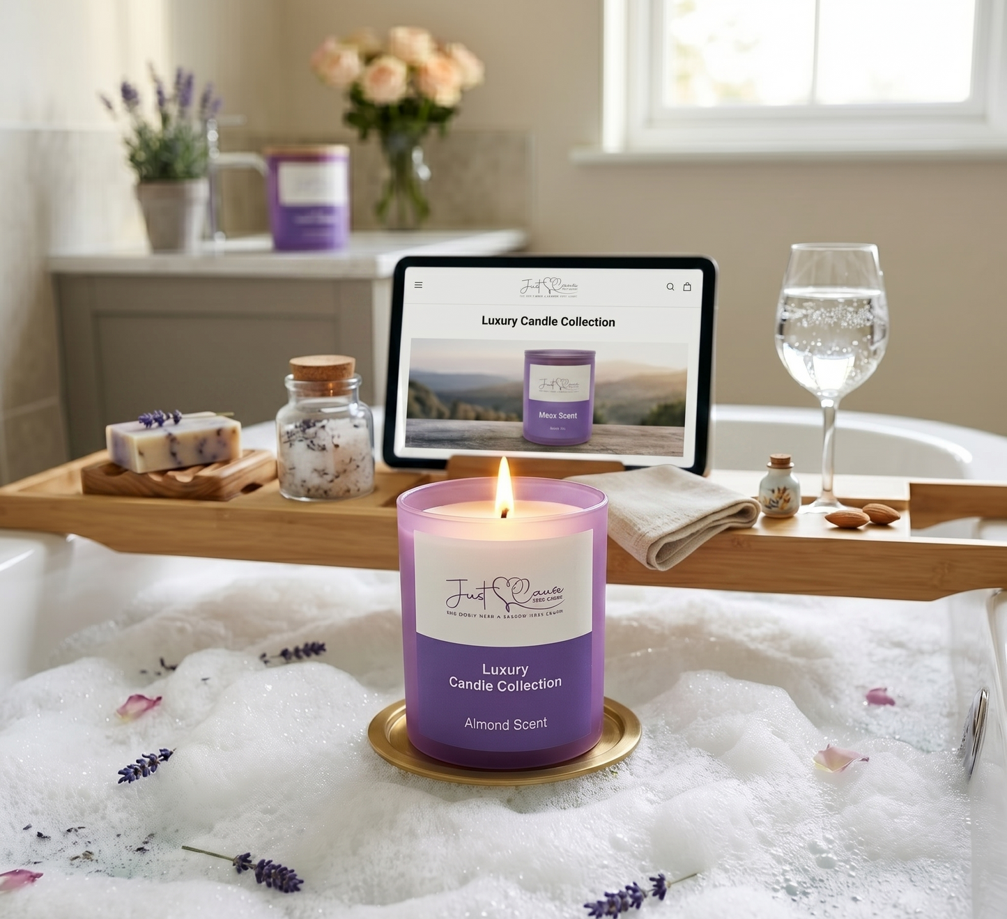 Almond  Scented Soy Candle for Relaxation | Just Cause Self-Care