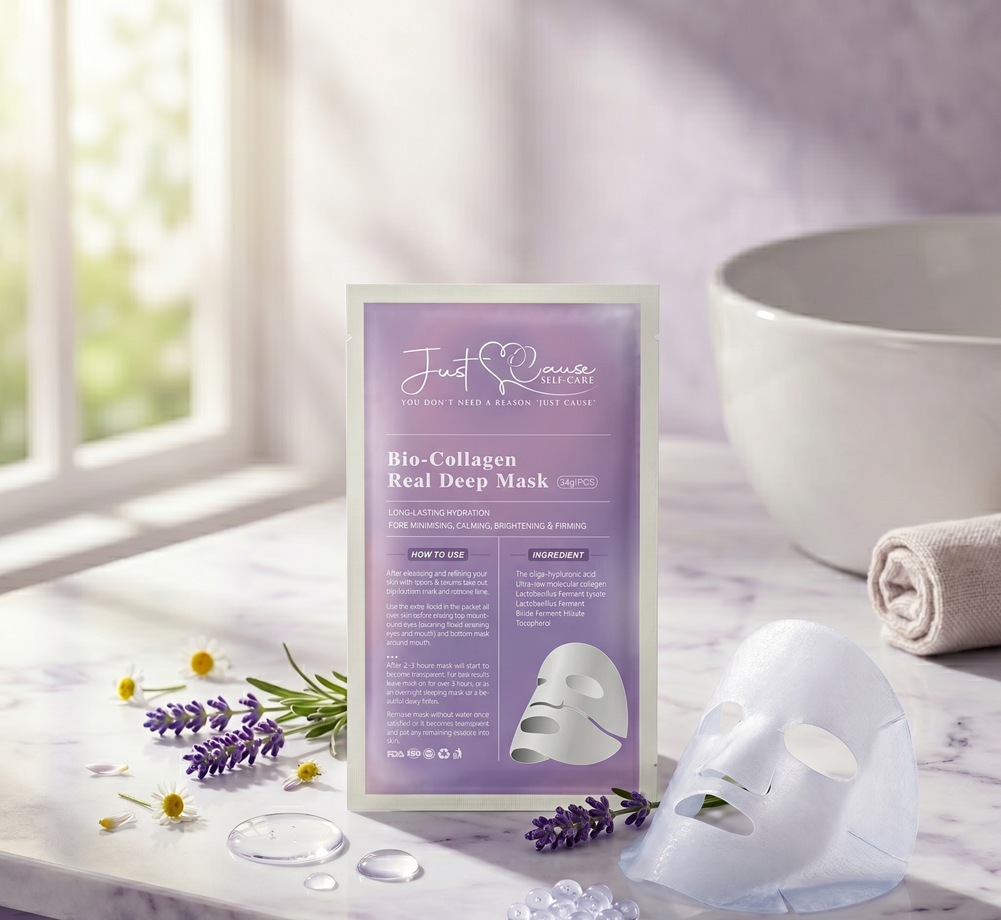 Bio Collagen Face Mask for Firm, Hydrated & Radiant Skin | Just Cause Self-Care