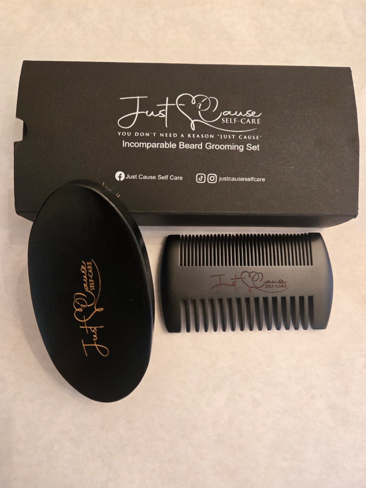 Just Cause Self Care Incomparable Beard Grooming Set | Brush & Comb
