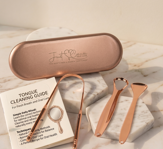 Just Cause Self Care Tongue Cleaning Set - Fresh  Breath & Oral Care